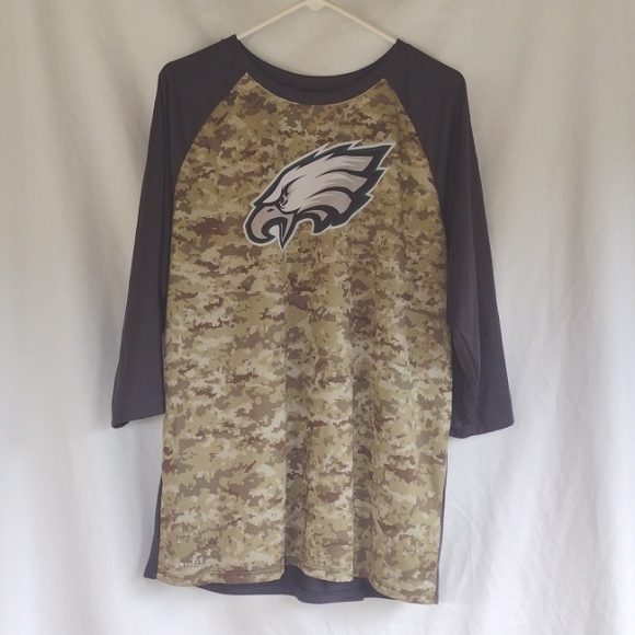 Nike NFL Military Philadelphia Eagles 3/4 sleeve Tee XL - Picture 1 of 6